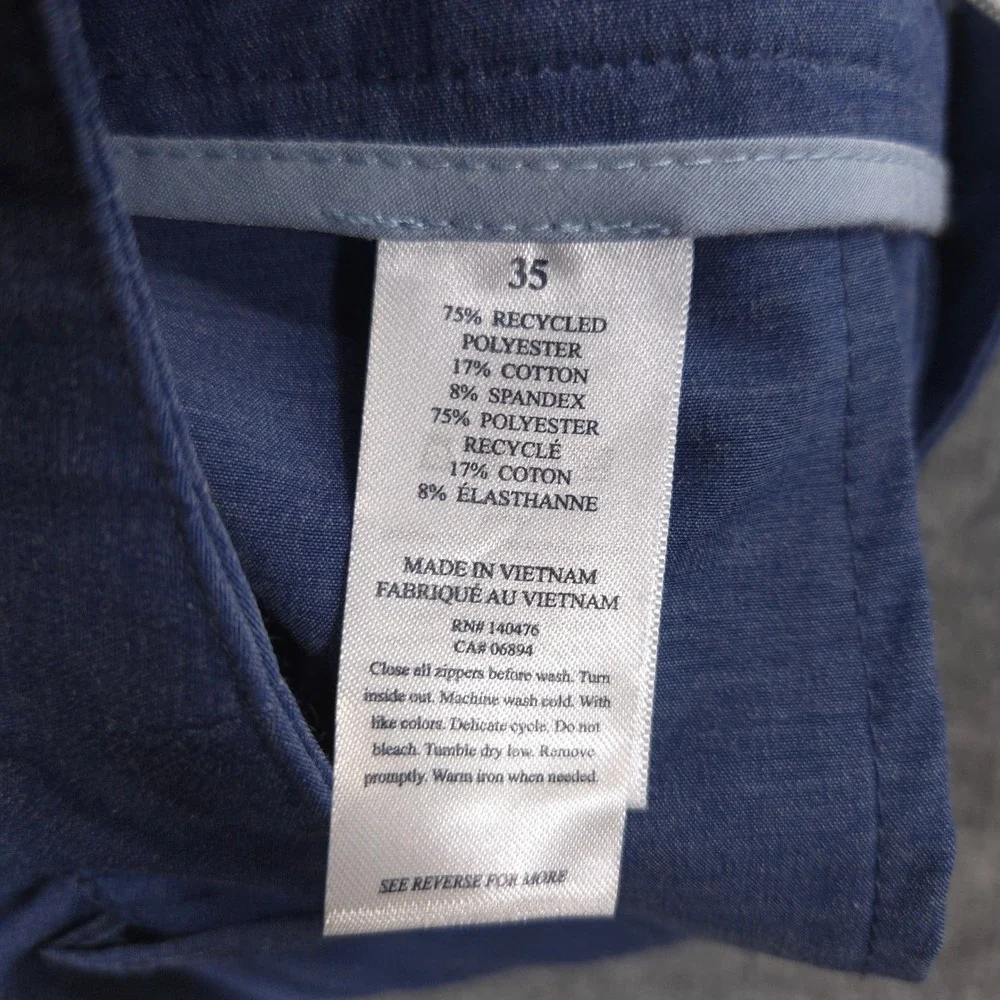 Faherty All Day Shorts Mens 35 Blue Heather Hybrid Chino Performance 7